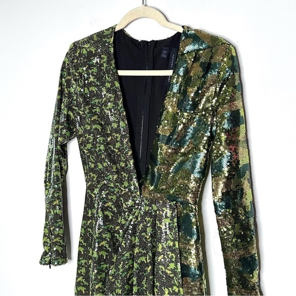 Topshop x Halpern Camo Sequin Dress 2 - Picture 3 of 7